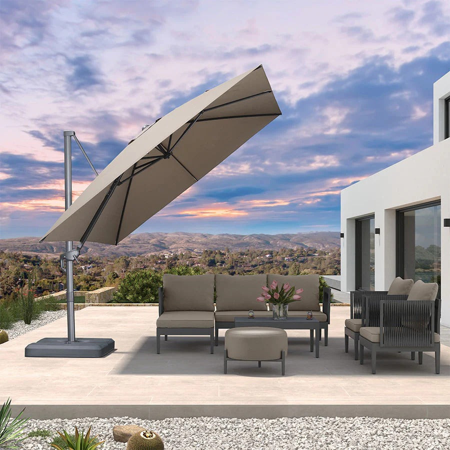 PURPLE LEAF Sombrilla de Jardín con Protección UV para Terraza y Exterior