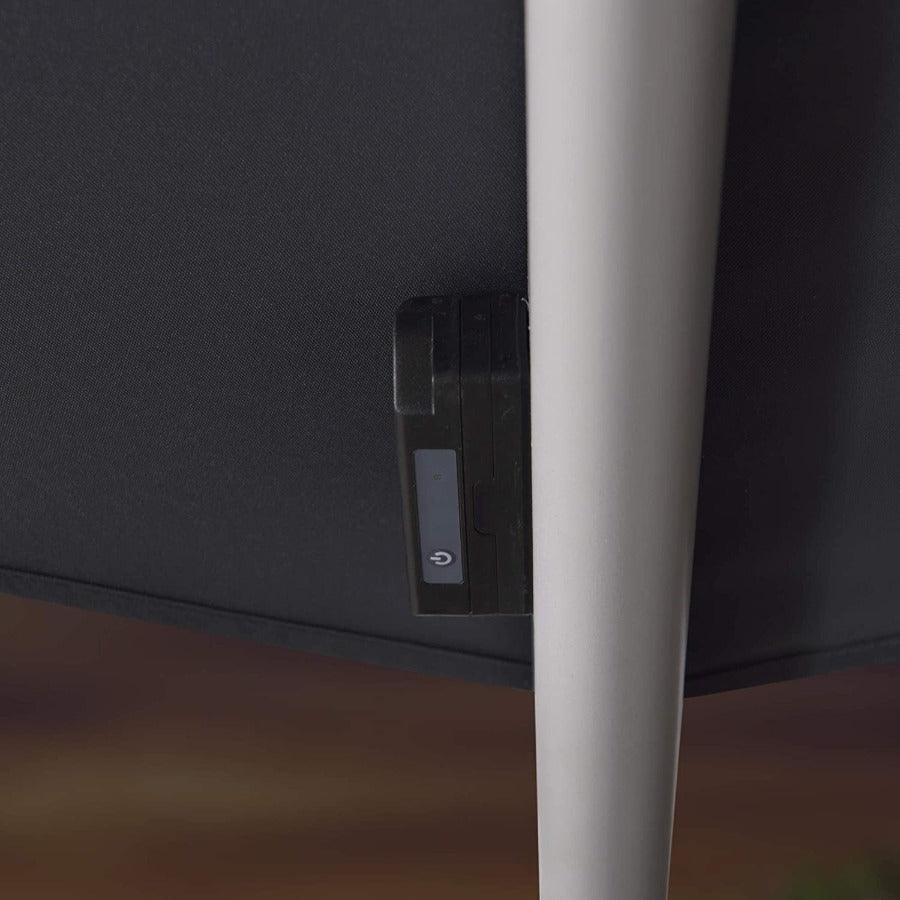 PURPLE LEAF Sombrilla cuadrada de doble cubierta con luces LED solares, ideal para jardín y terraza