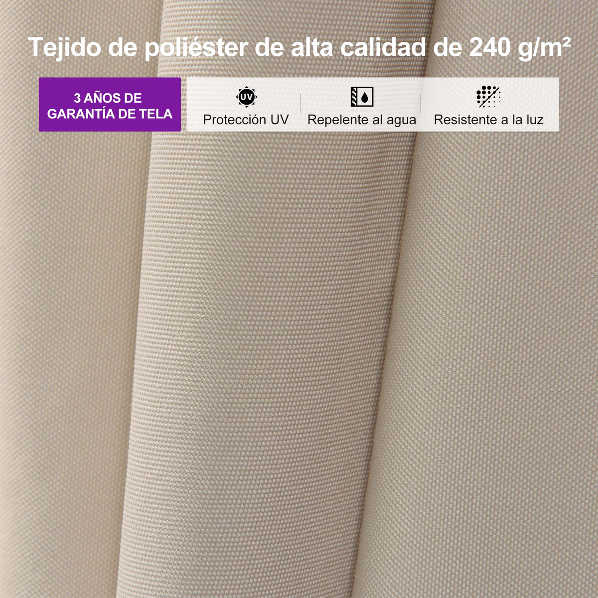 PURPLE LEAF Sombrilla Excéntrica Reclinable con Inclinación Ajustable para Jardín y Terraza