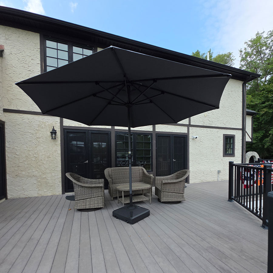 PURPLE LEAF Sombrilla de Aluminio para Jardín, Terraza y Uso Comercial – Resistente Sombrilla de Exterior