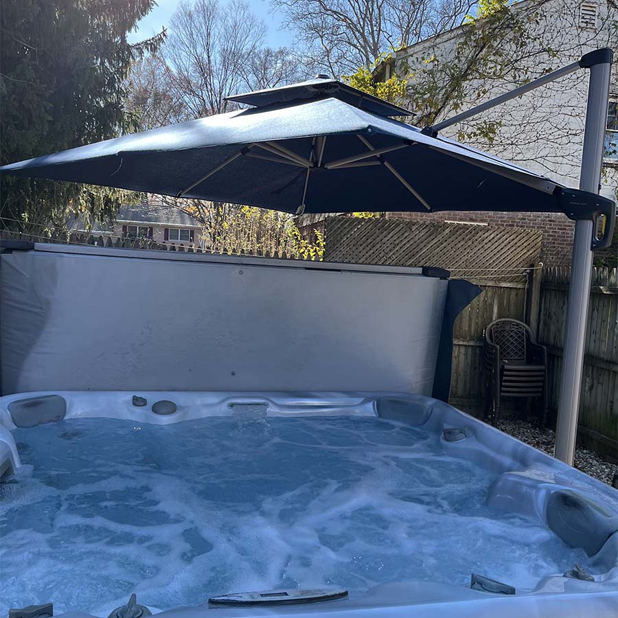 PURPLE LEAF Sombrilla Cuadrada Clásica con Doble Techo y Rotación de 360° para Patio