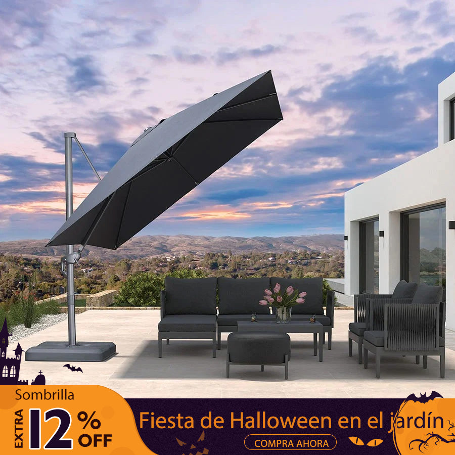 PURPLE LEAF Sombrilla de Jardín con Protección UV para Terraza y Exterior