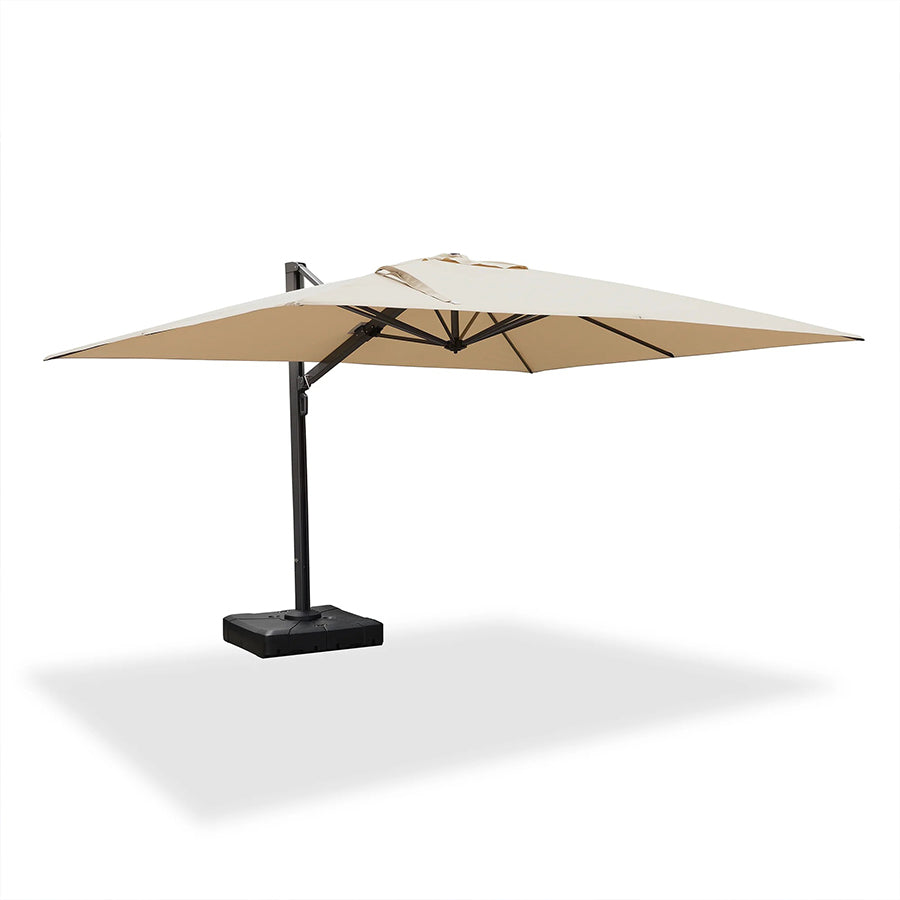 PURPLE LEAF Sombrilla Exterior Extra Grande con Base, Parasol Colgante de Aluminio de Alta Resistencia al Viento, Set Completo para Terraza, Jardín y Hostelería