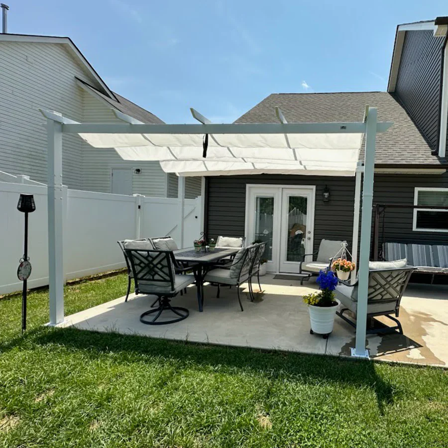PURPLE LEAF Pergola Blanca Pergola Impermeable Invierno Pergola Retráctil Aluminio