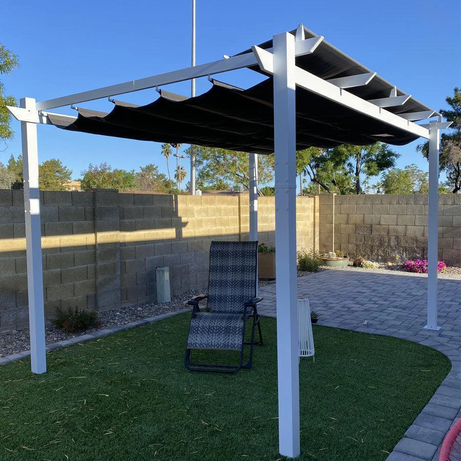 PURPLE LEAF Pergola Blanca Pergola Impermeable Invierno Pergola Retráctil Aluminio