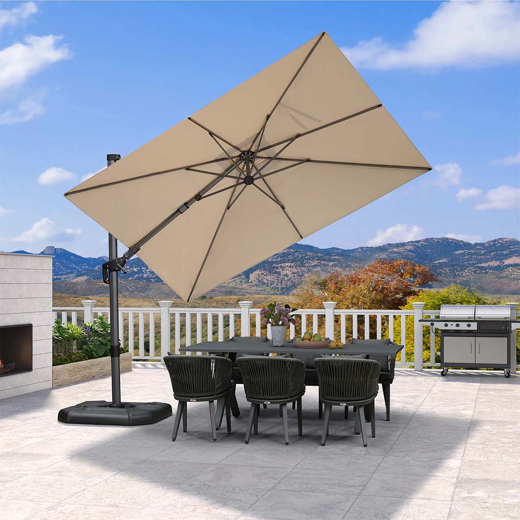 PURPLE LEAF Sombrilla de Patio Giratoria Sombrilla de Exterior