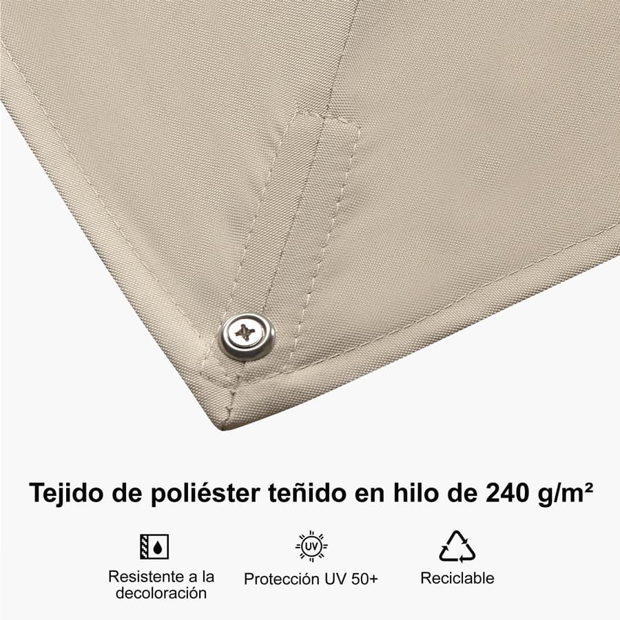 PURPLE LEAF Deluxe - Sombrilla de Aluminio Rectangular para Exterior, Elegante, Resistente al Viento y Ajustable