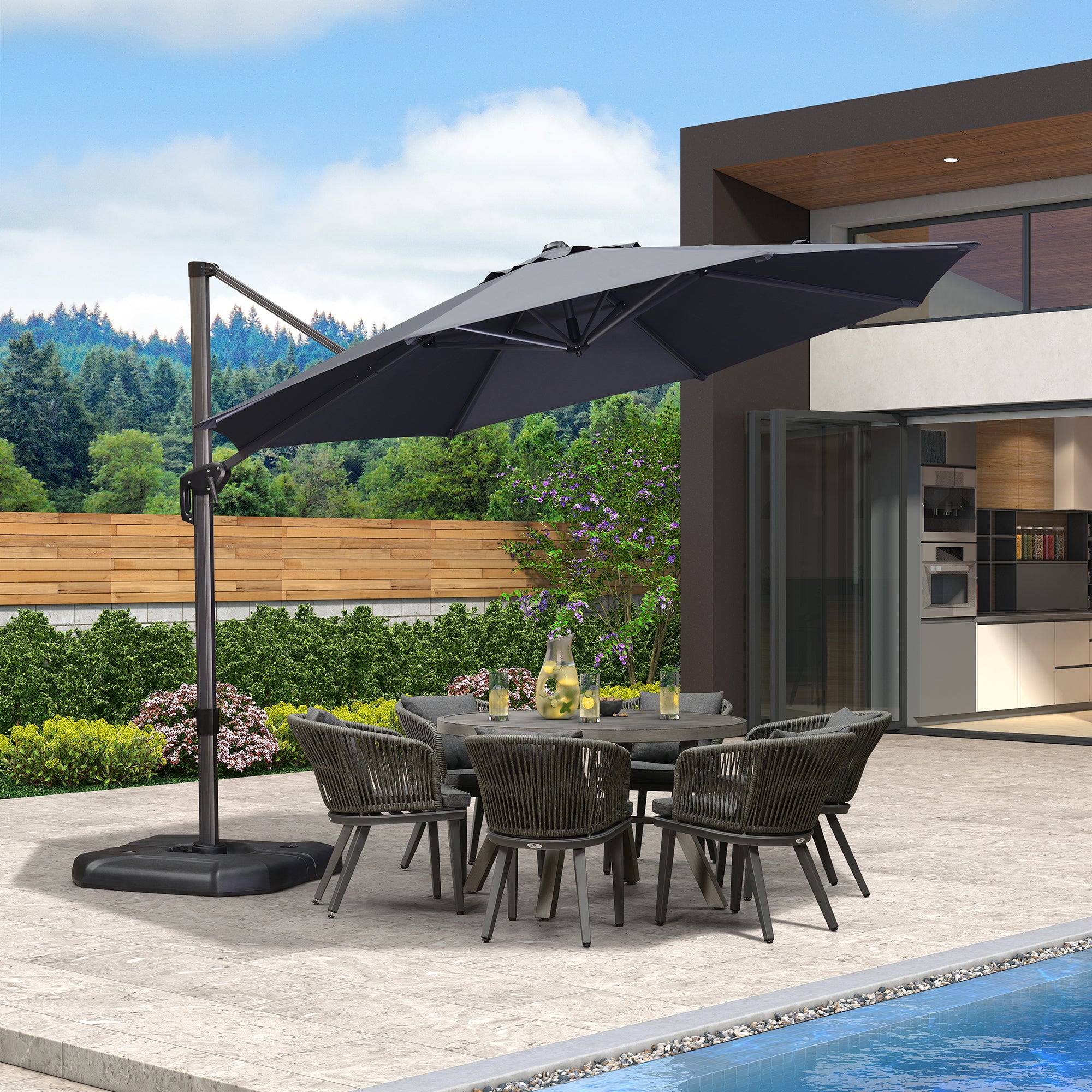 PURPLE LEAF Sombrilla Colgante Redonda a un Precio Asequible