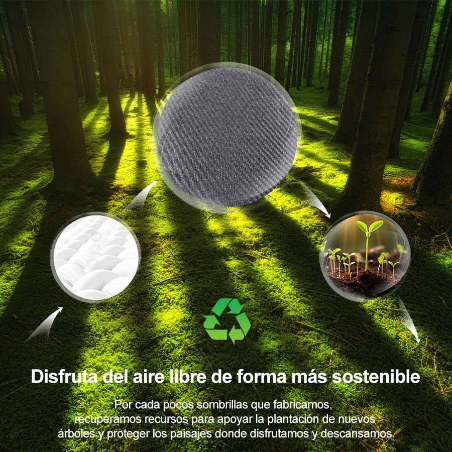 PURPLE LEAF Sombrilla de Jardín con Protección UV para Terraza y Exterior
