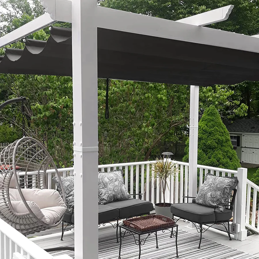 PURPLE LEAF Pergola Blanca Pergola Impermeable Invierno Pergola Retráctil Aluminio