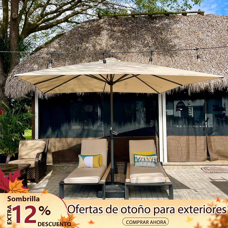 PURPLE LEAF Sombrilla de Aluminio para Jardín, Terraza y Uso Comercial – Resistente Sombrilla de Exterior