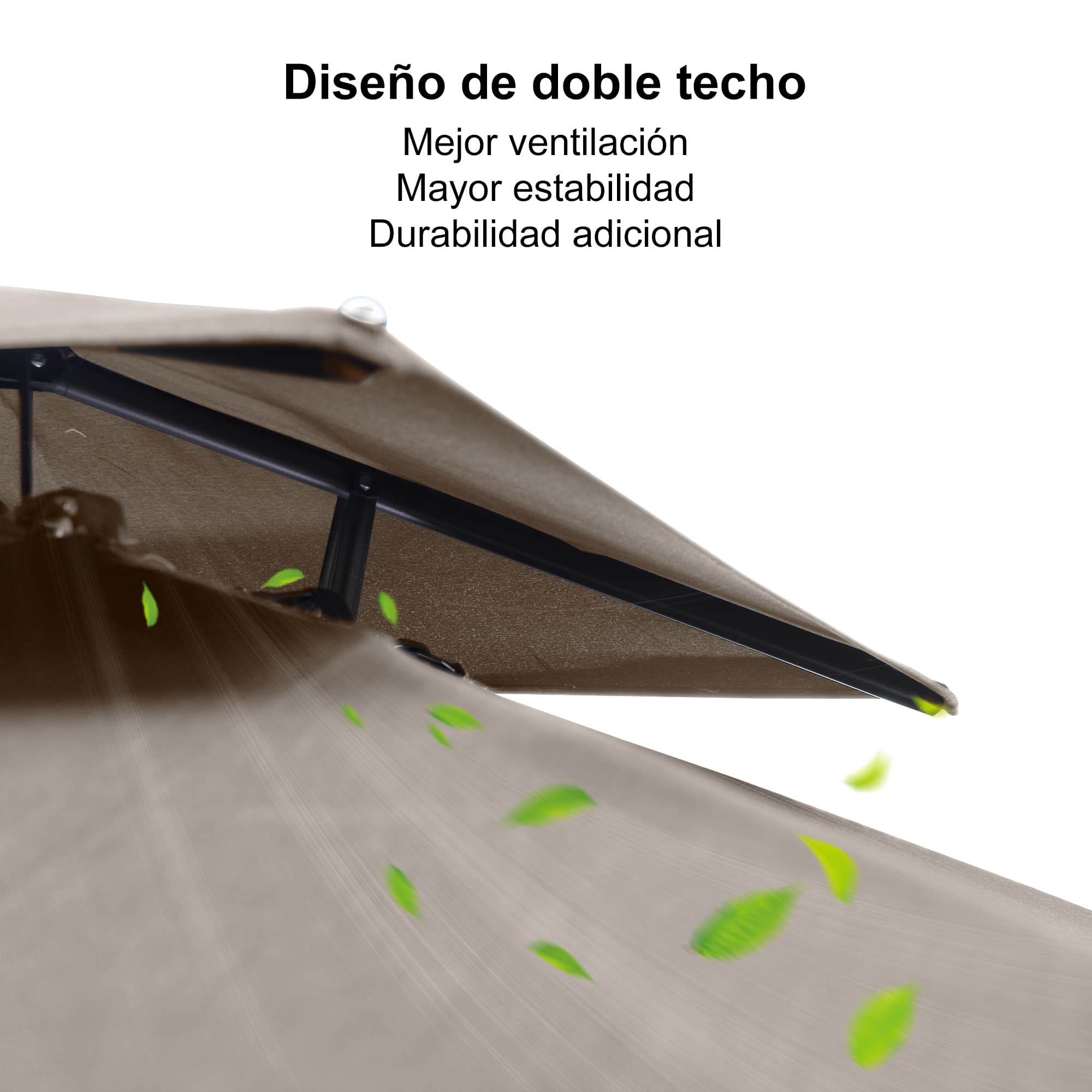 PURPLE LEAF Sombrilla Colgante para Patio con Tejido Reciclado, Resistente a la Decoloración y con Protección UV50+