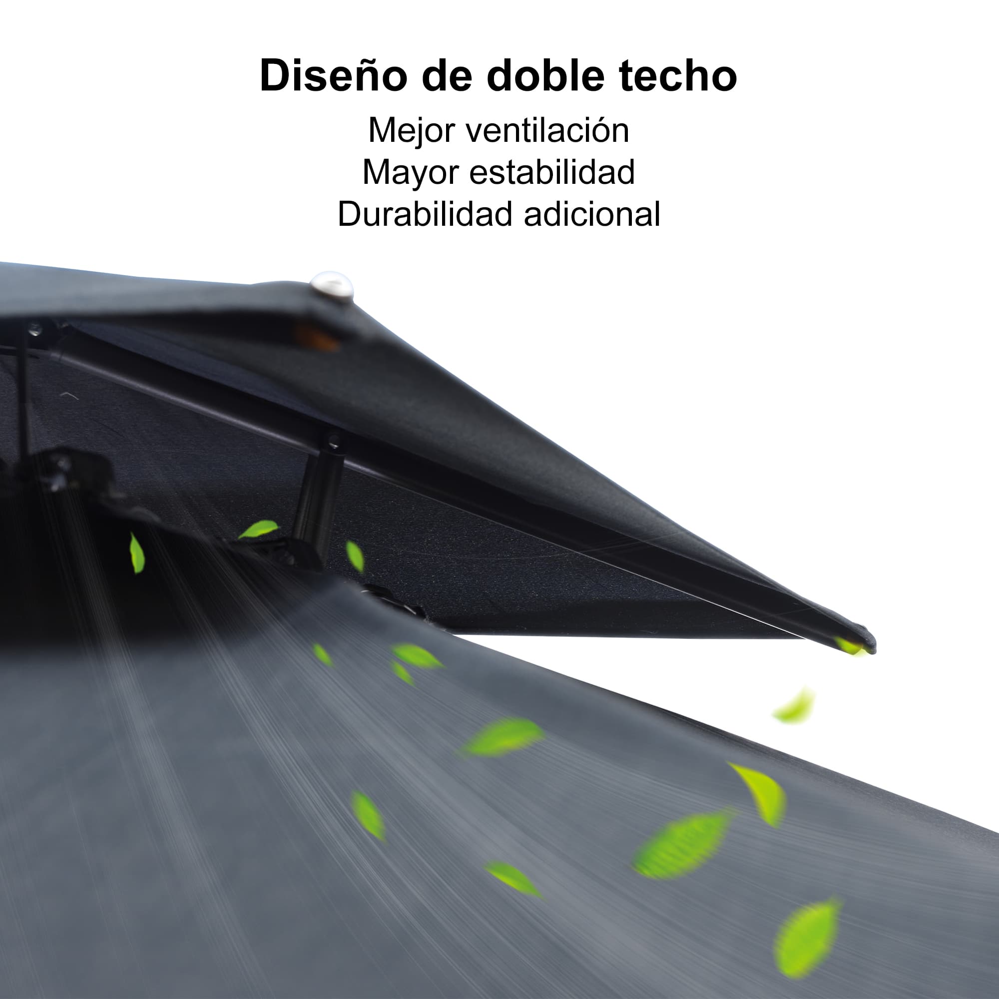 PURPLE LEAF Sombrilla Colgante para Patio con Tejido Reciclado, Resistente a la Decoloración y con Protección UV50+