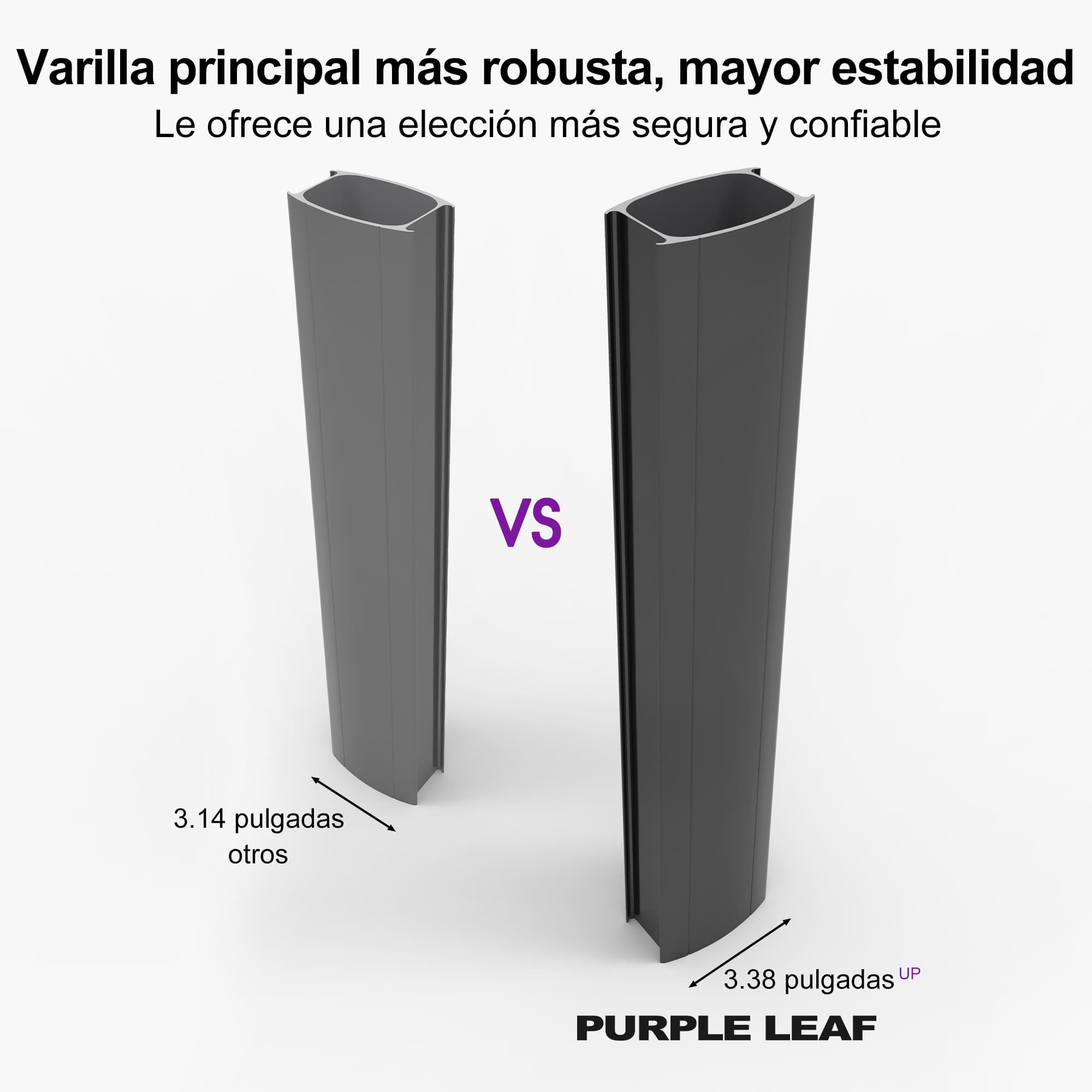 PURPLE LEAF Sombrilla Colgante para Patio con Tejido Reciclado, Resistente a la Decoloración y con Protección UV50+