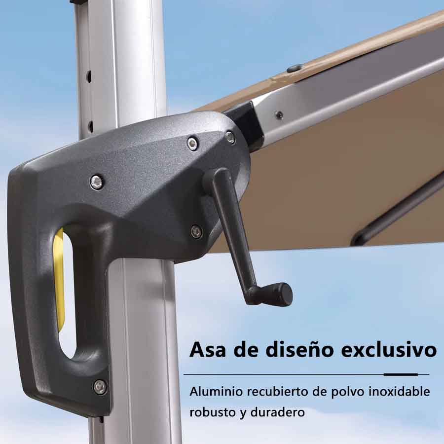 PURPLE LEAF SOMBRILLA Clásica Cuadrada con Doble Techo y Rotación de 360 Grados para Patio