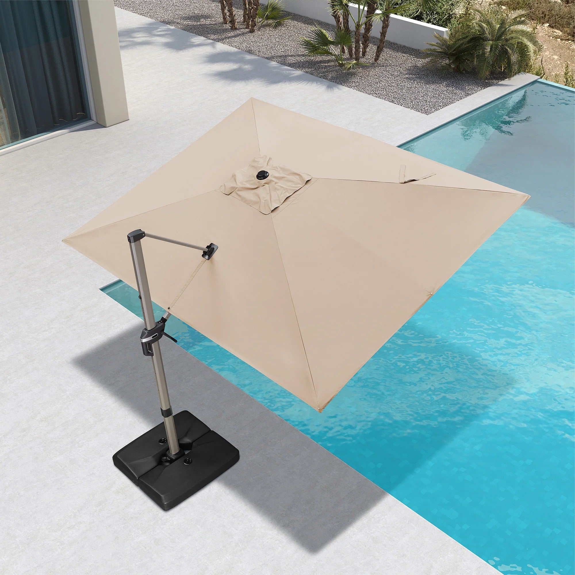 PURPLE LEAF Deluxe - Sombrilla de Aluminio Rectangular para Exterior, Elegante, Resistente al Viento y Ajustable
