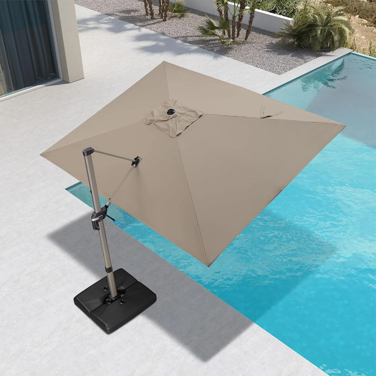 PURPLE LEAF Deluxe - Sombrilla de Aluminio Rectangular para Exterior, Elegante, Resistente al Viento y Ajustable