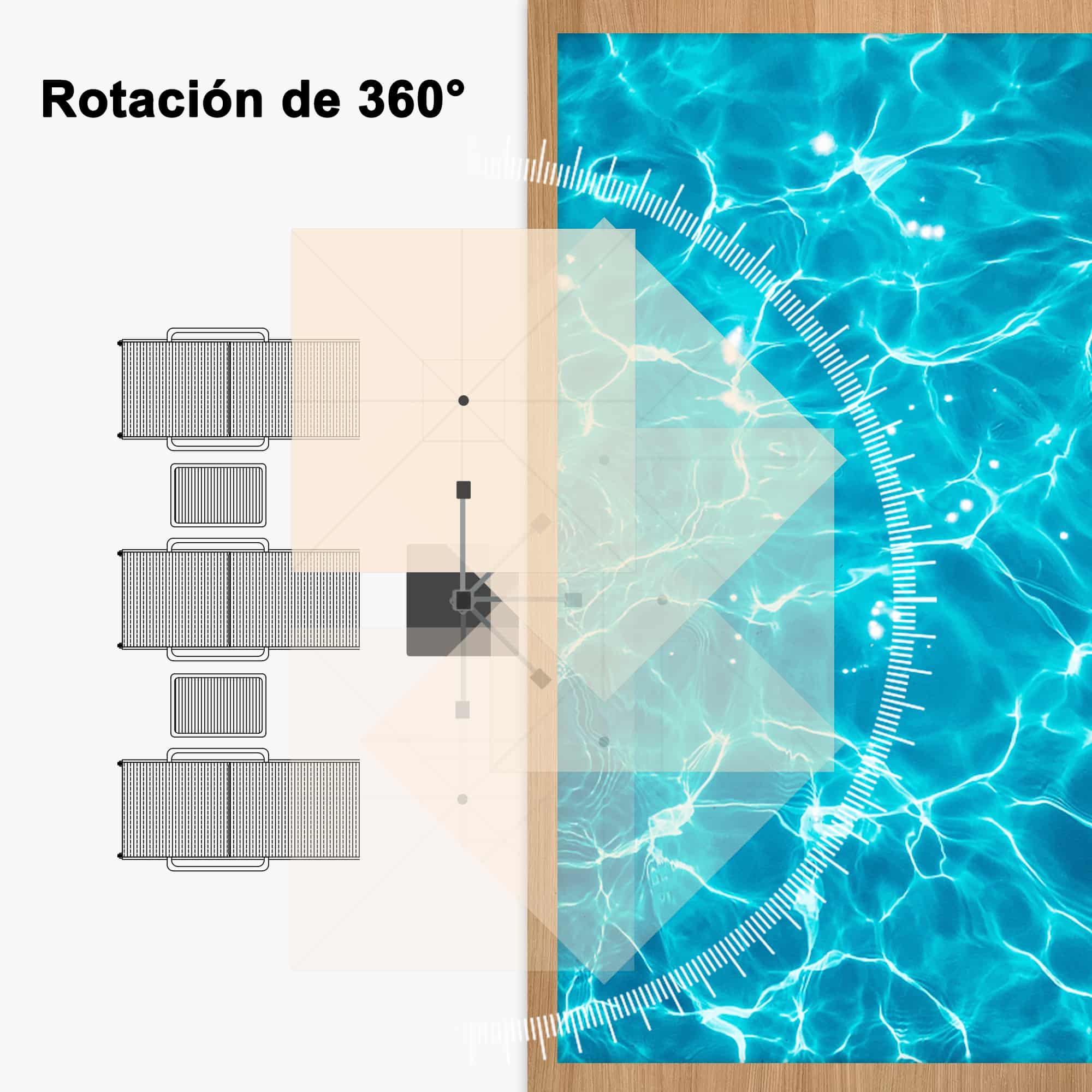 PURPLE LEAF Sombrilla Cuadrada Clásica con Doble Techo y Rotación de 360° para Patio