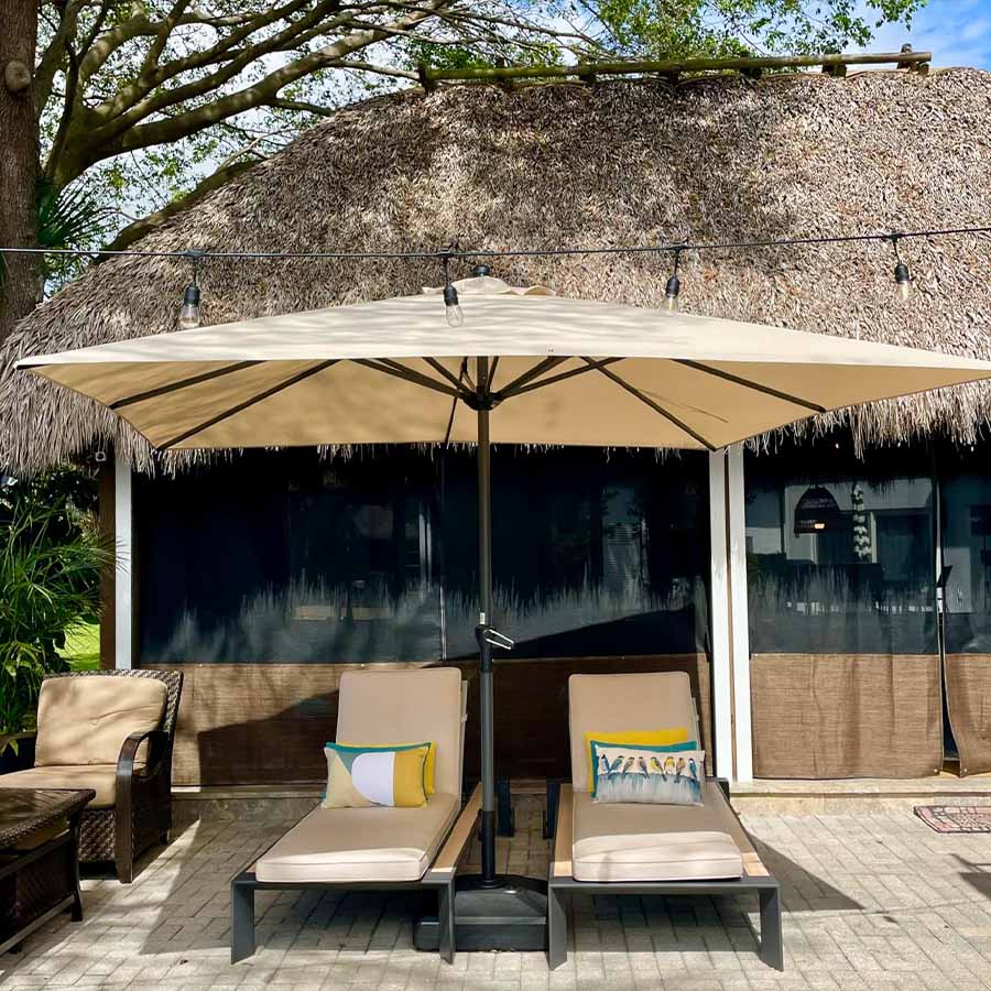 PURPLE LEAF Sombrilla de Aluminio para Jardín, Terraza y Uso Comercial – Resistente Sombrilla de Exterior