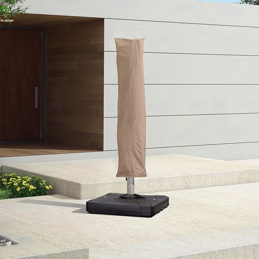 PURPLE LEAF Funda para sombrilla excéntrica con cremallera para exterior, cubierta protectora para sombrilla